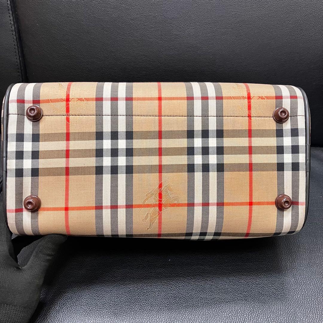 Burberrys バーバリーズ ノバチェック ボストンバッグ PVC×レザー