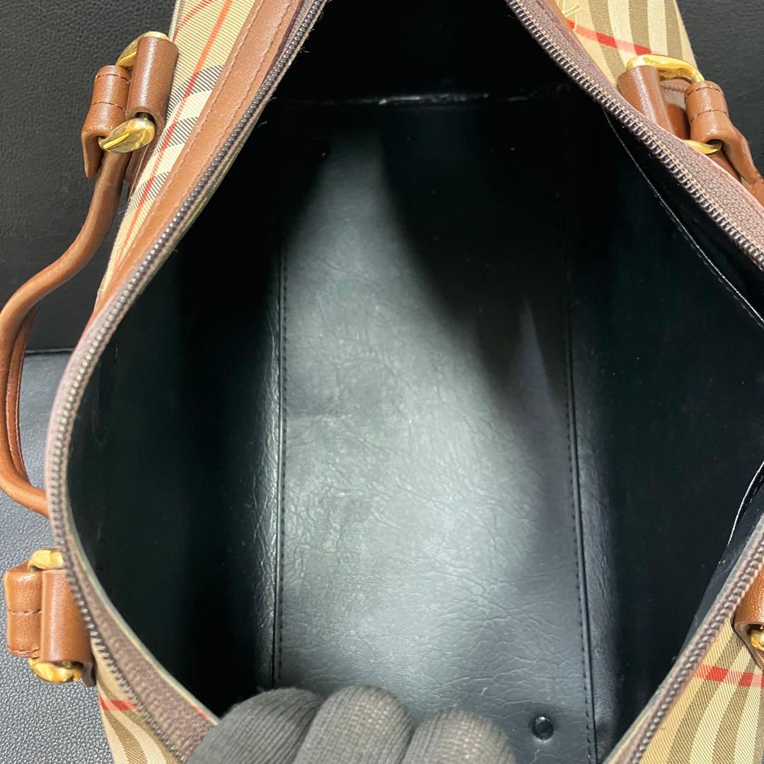 Burberrys バーバリーズ ノバチェック ボストンバッグ PVC×レザー