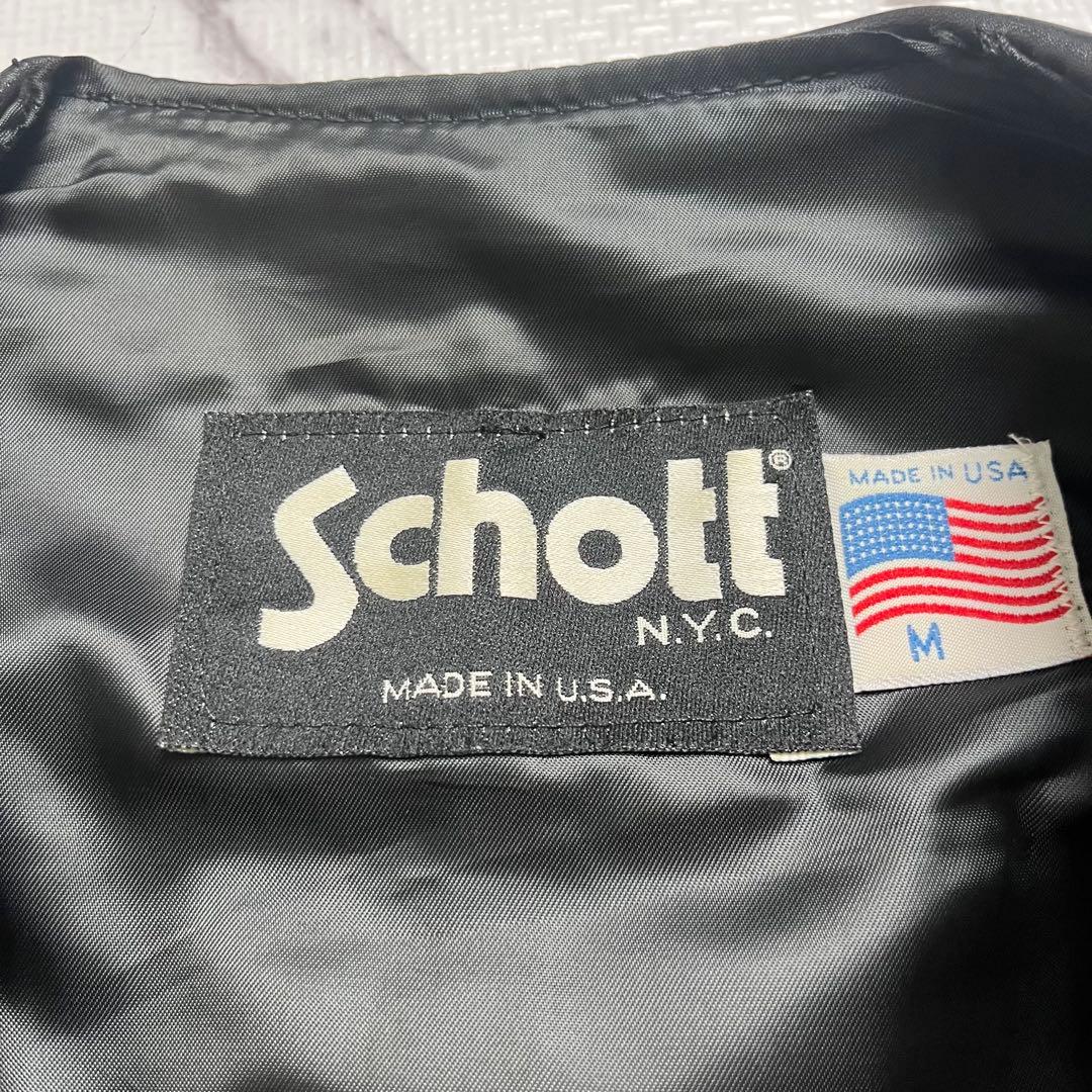 希少✨schott レザージャケット　ベスト 牛革 ブラック Msize