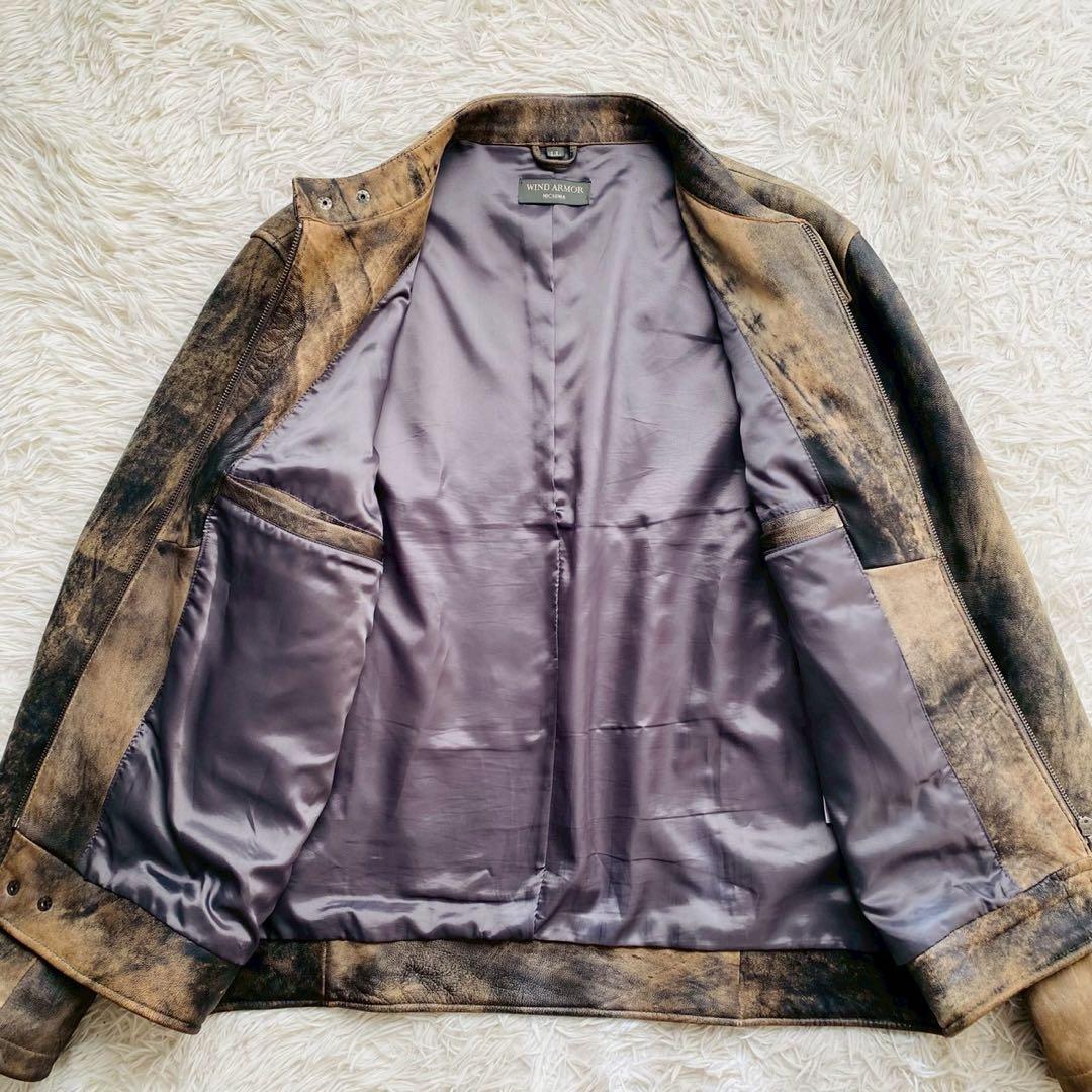ウィンドアーマー●最上級イタリアンラムレザー●シングルライダースジャケット XL