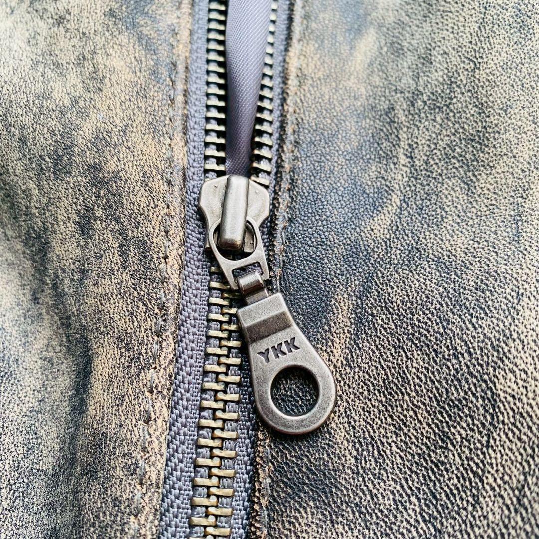 ウィンドアーマー●最上級イタリアンラムレザー●シングルライダースジャケット XL