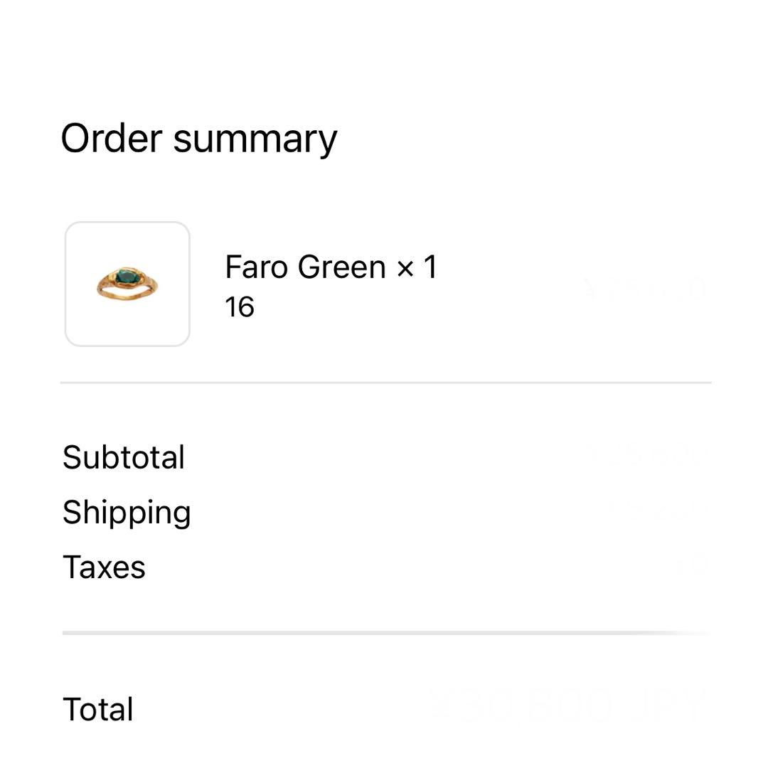 simuero Faro Green リング 16号