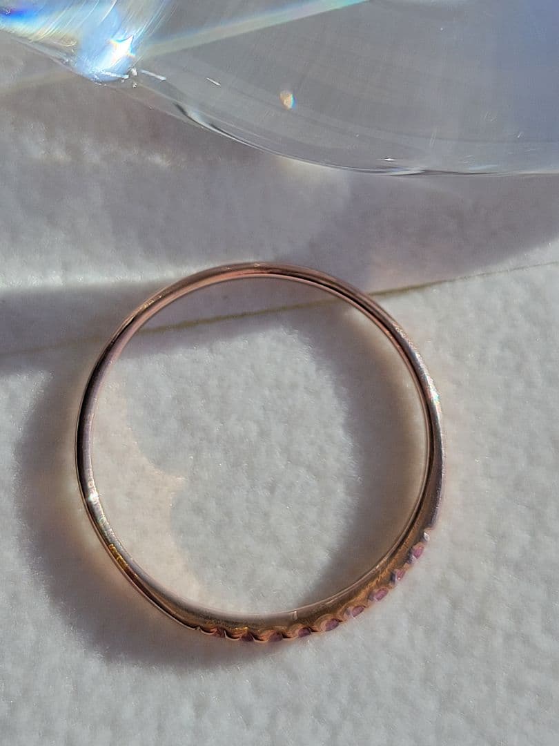 美品★TSUTSUMI K10 PG リング 指輪 ピンクサファイア 9石