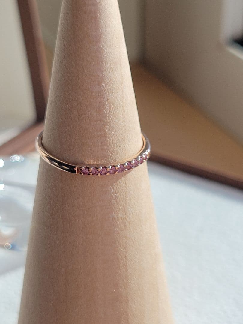 美品★TSUTSUMI K10 PG リング 指輪 ピンクサファイア 9石