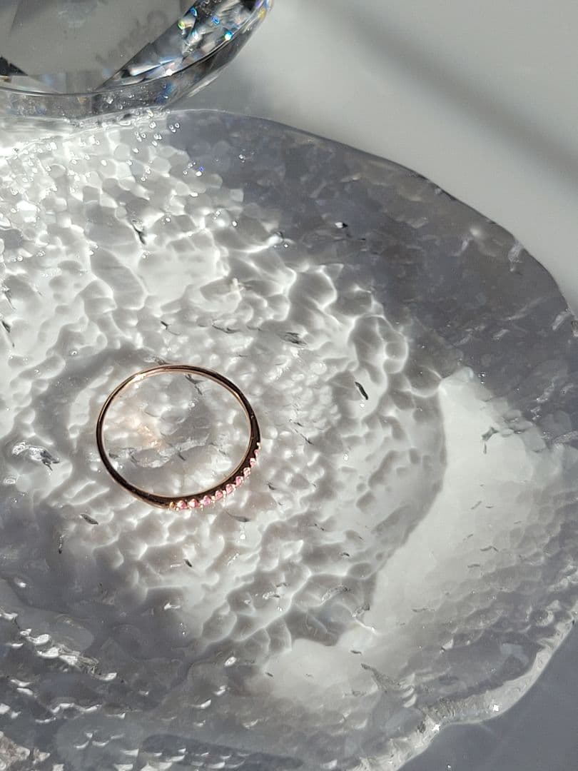 美品★TSUTSUMI K10 PG リング 指輪 ピンクサファイア 9石