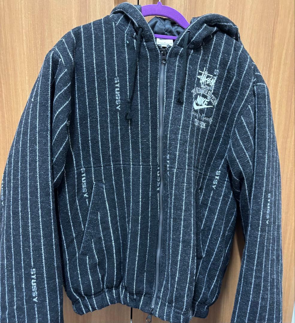 Stussy x Nike ストライプフードジャケット
