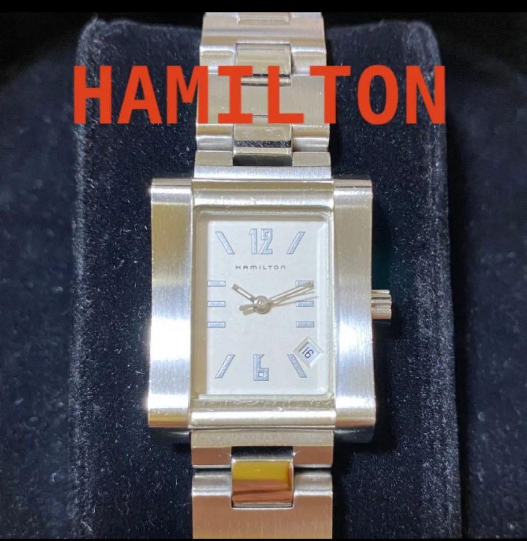 値下げ ハミルトン　腕時計　レディース　スクエア　シルバー
