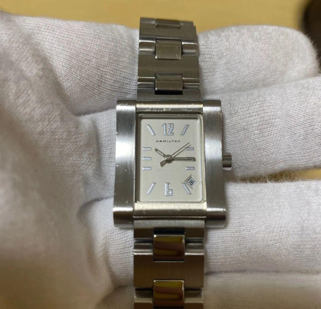 値下げ ハミルトン　腕時計　レディース　スクエア　シルバー