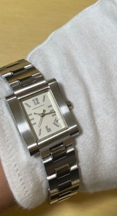 値下げ ハミルトン　腕時計　レディース　スクエア　シルバー