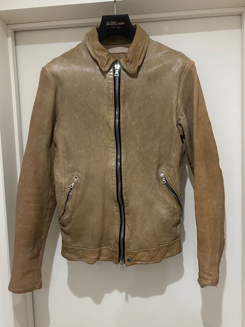 バックラッシュBACKLASHドイツカーフナチュラル製品染めレザーブルゾンL