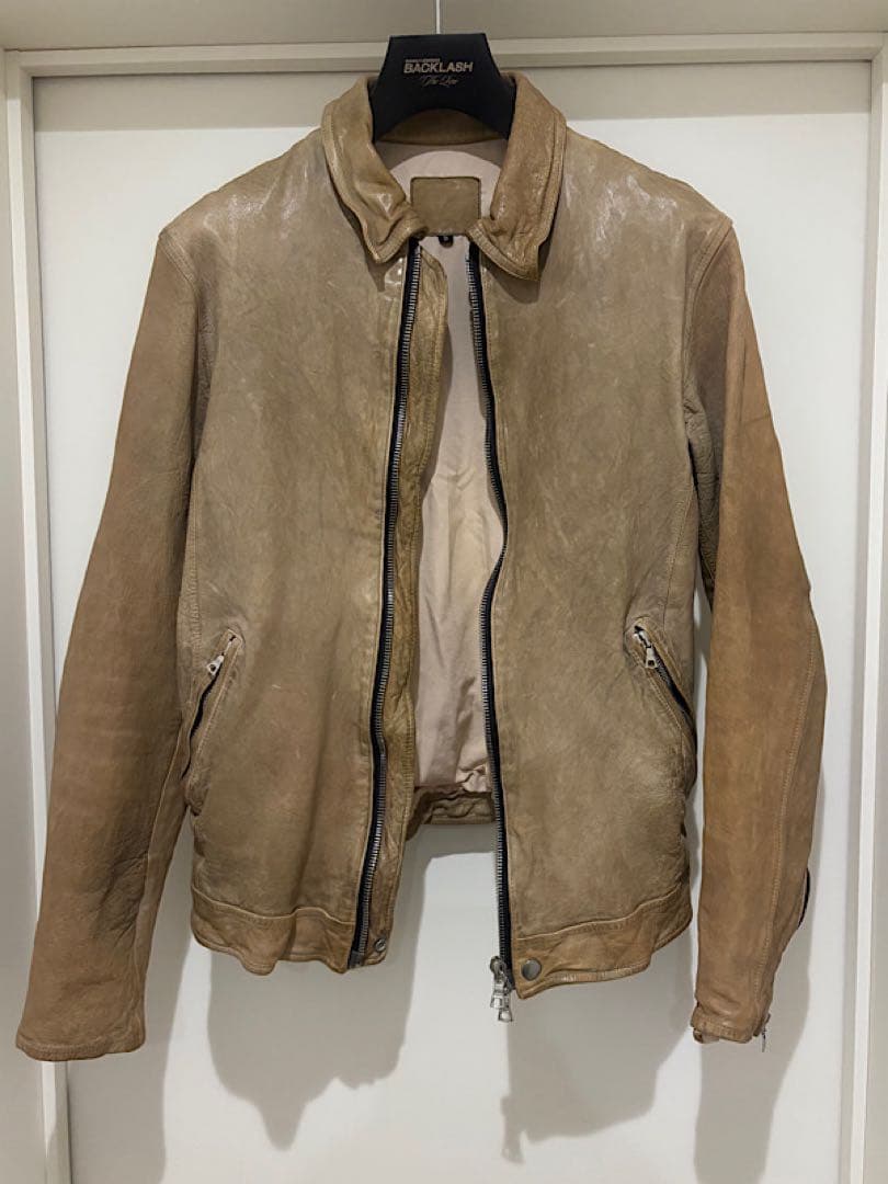 バックラッシュBACKLASHドイツカーフナチュラル製品染めレザーブルゾンL
