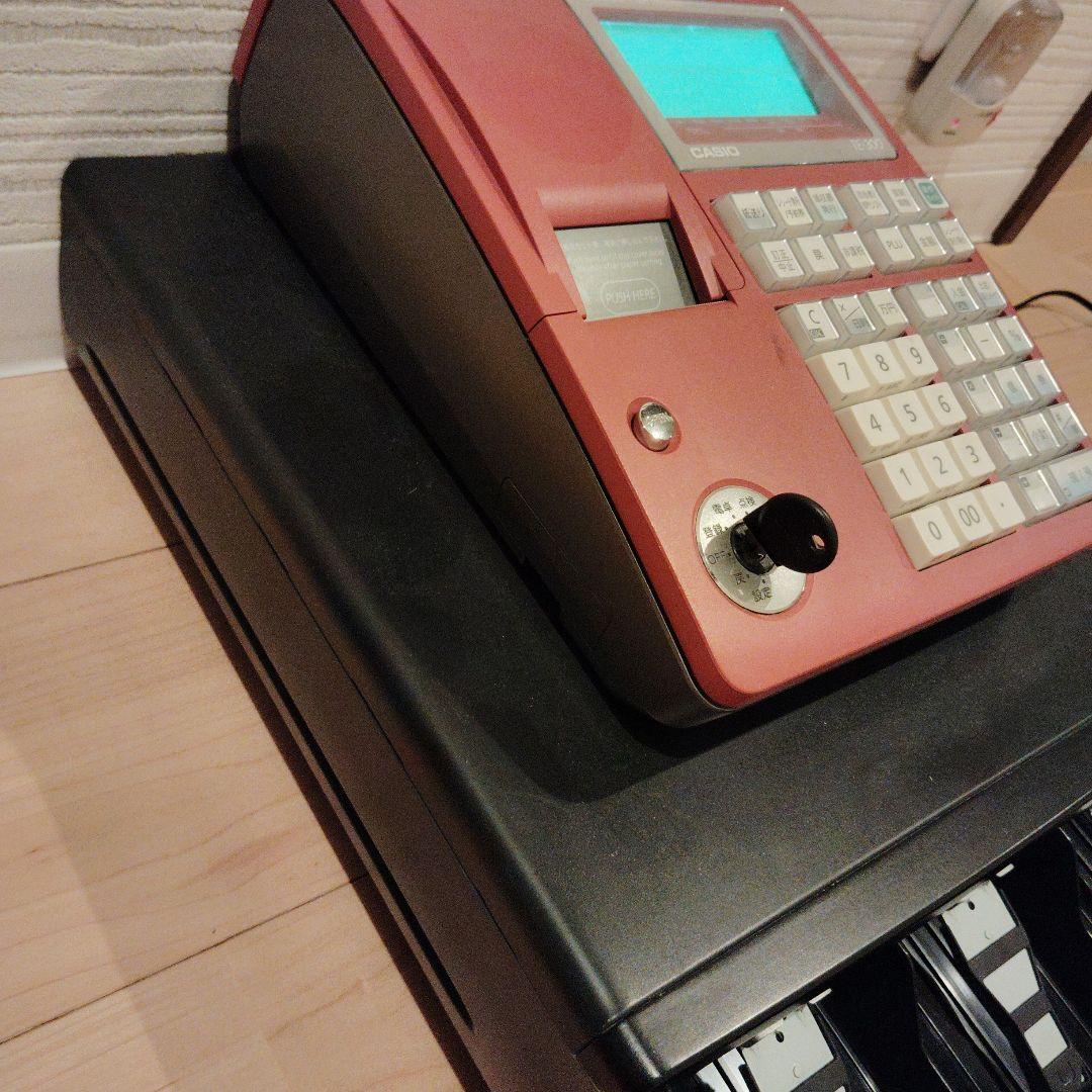 CASIO レジスター 赤色 引き出し式 使用済み。