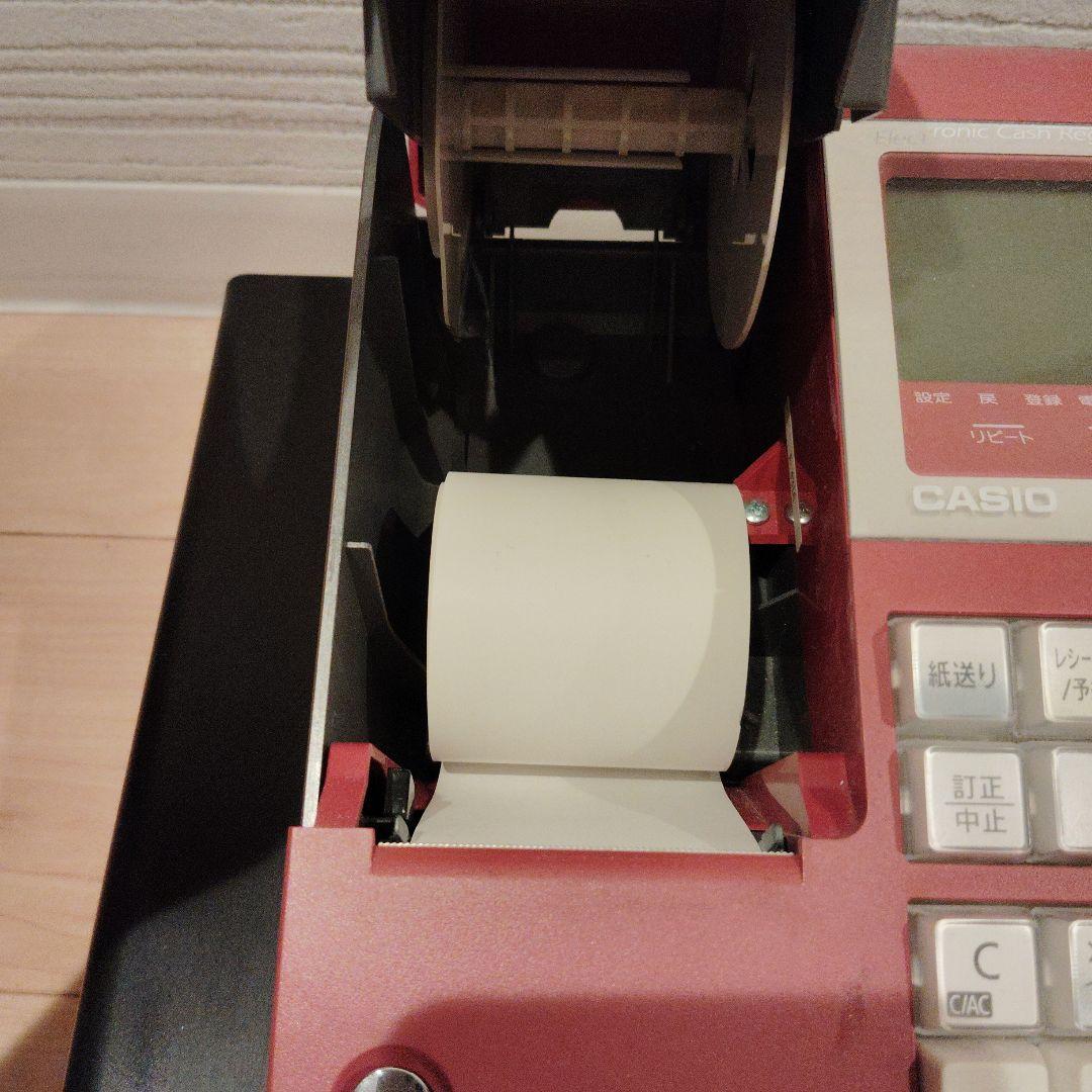 CASIO レジスター 赤色 引き出し式 使用済み。