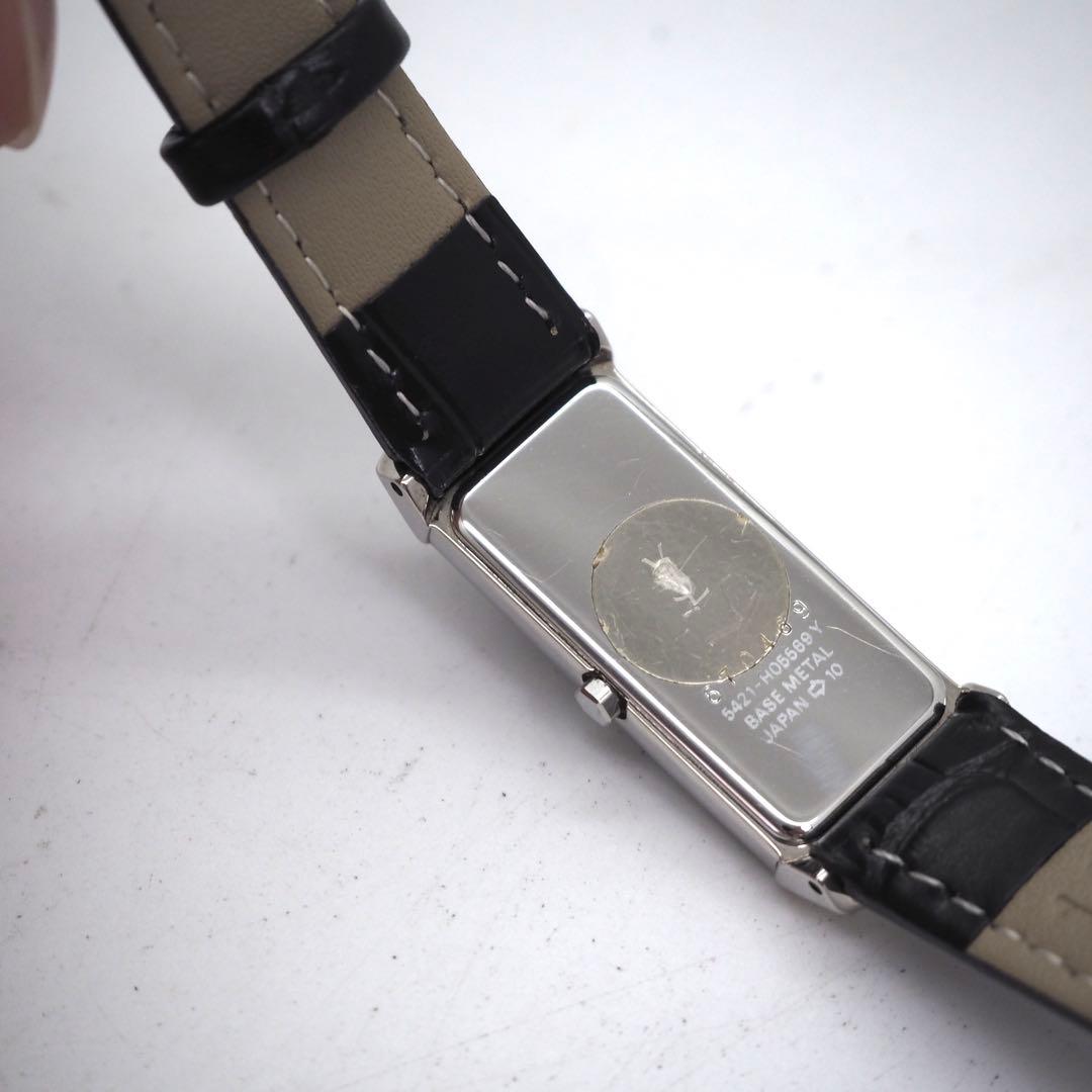 専用45【美品】イヴサンローラン　時計　カットガラス　ブラック　スクエア