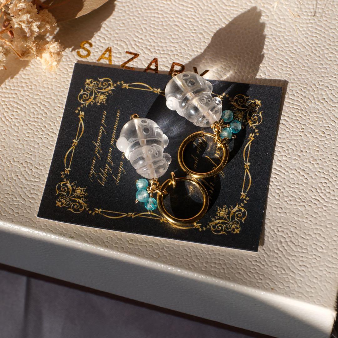 ポメころび ♦︎14kgfスコロライトトライアングルピアス/イヤリング