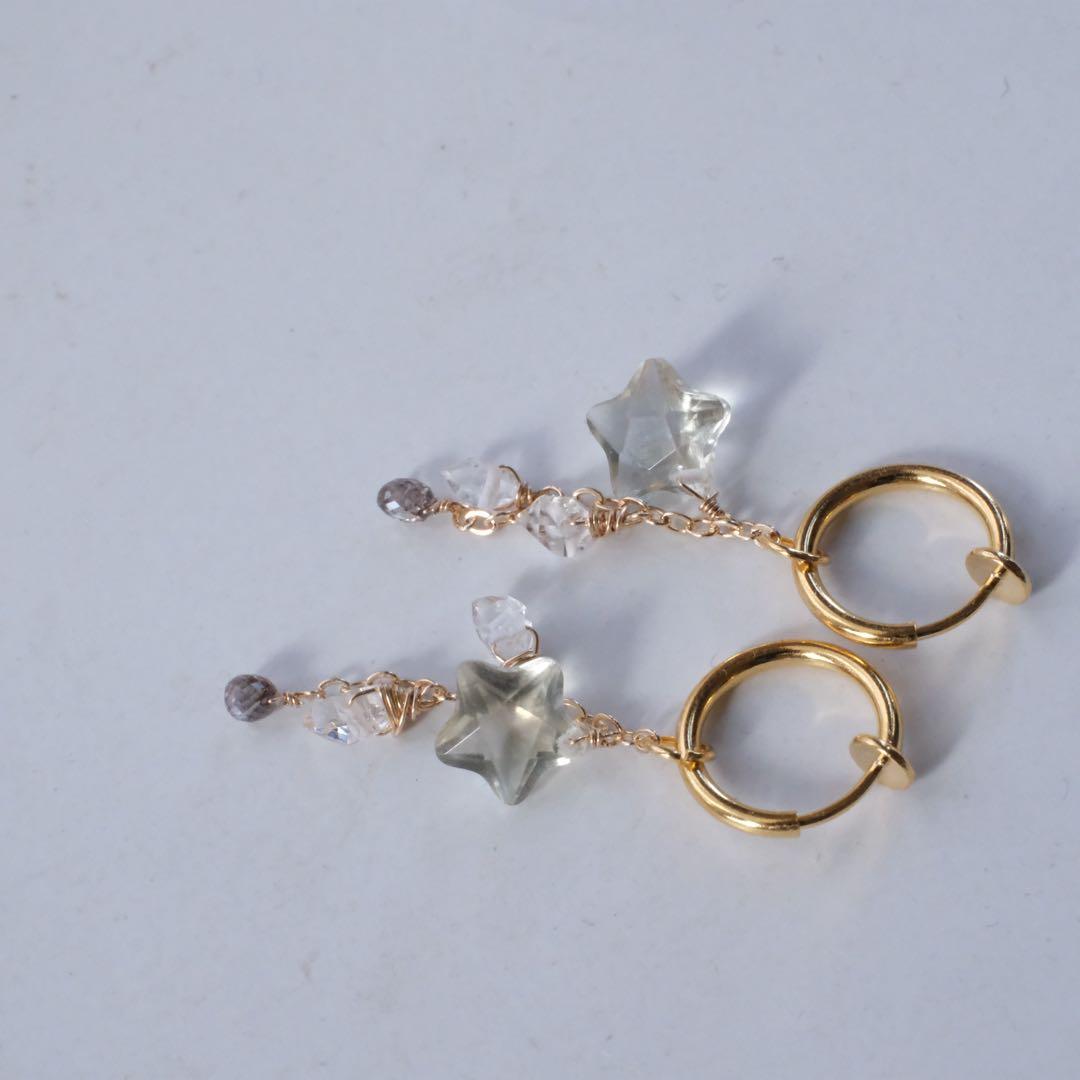 ポメころび ♦︎14kgfスコロライトトライアングルピアス/イヤリング