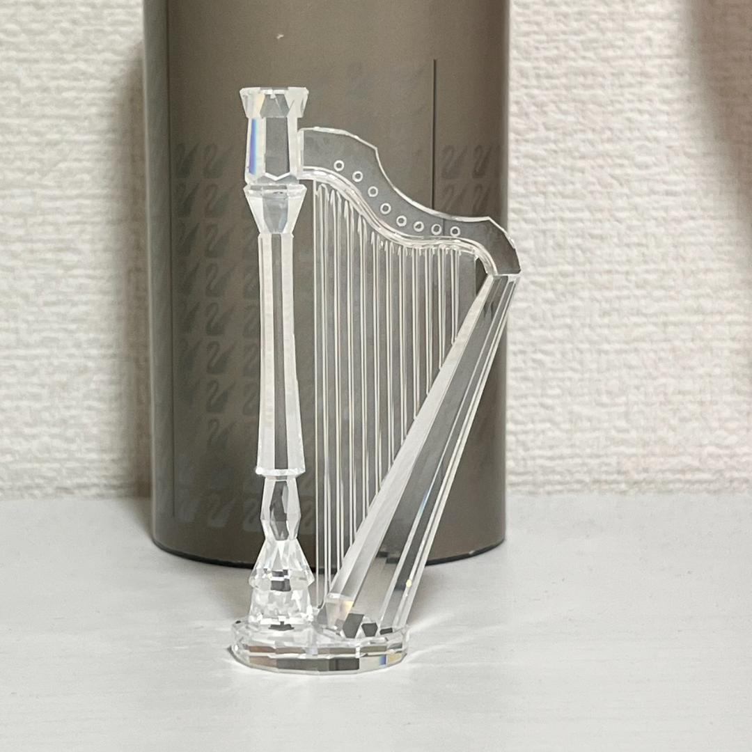 【美品】スワロフスキー クリスタル 置物 ハープ Swarovski
