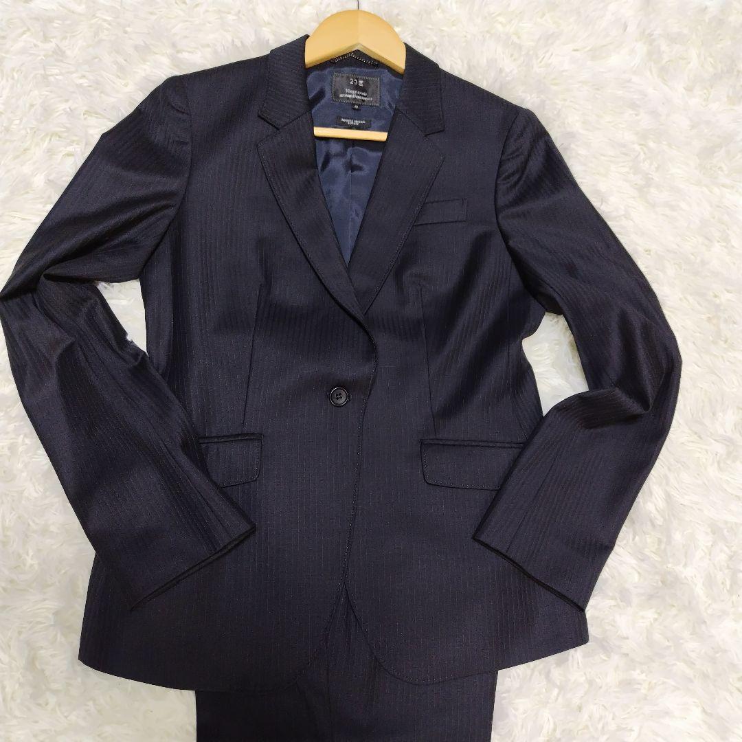 23区 ビジネススーツ パンツ スカート 3点セット ウール ブラック 40