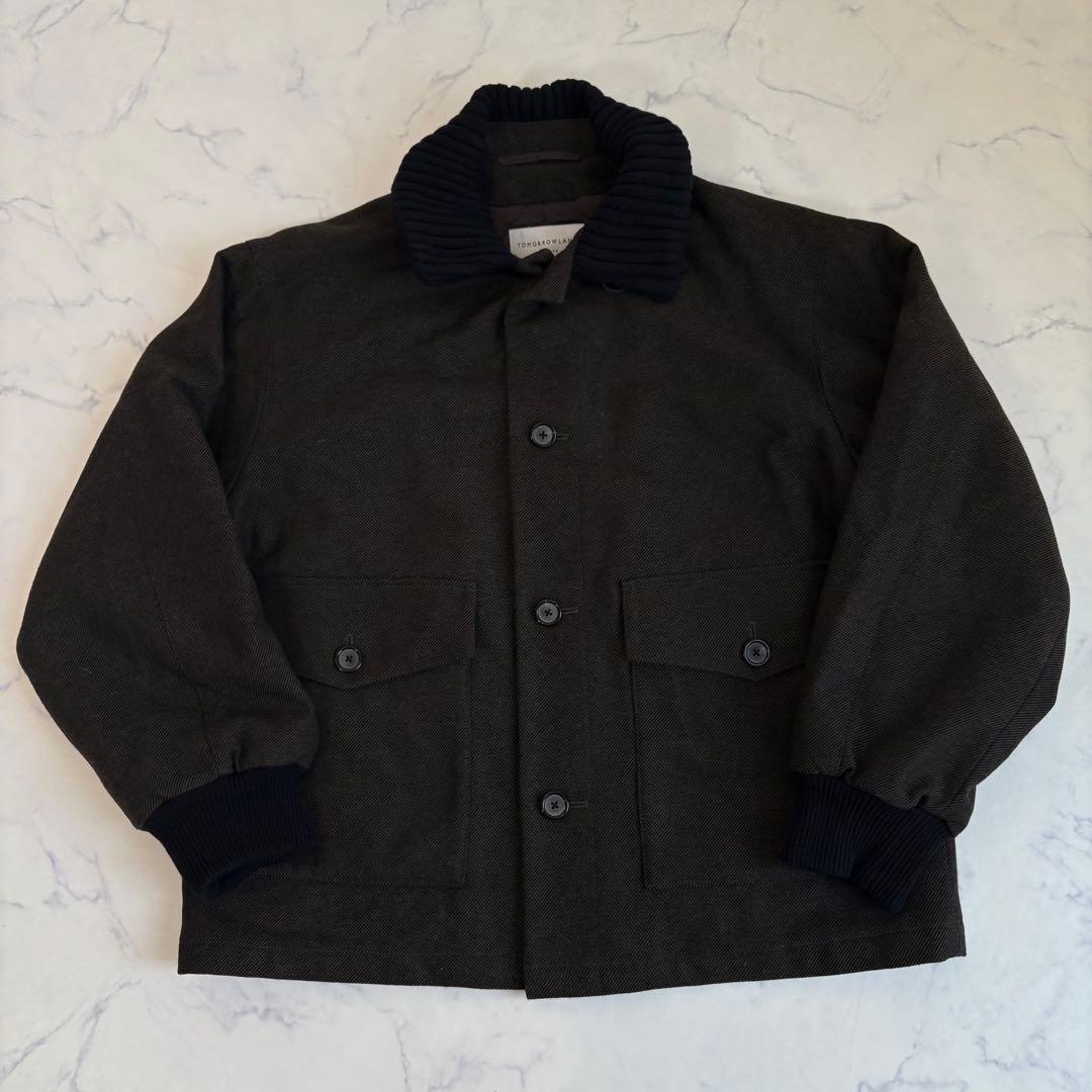 美品 TOMORROWLAND ウールツイード ニットコンビブルゾン 4.9万円