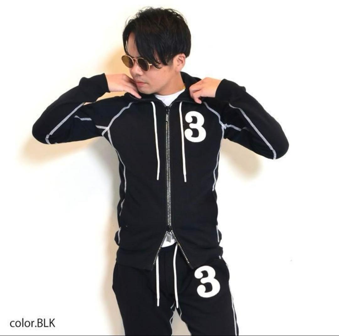 1PIU1UGUALE3 RELAX セットアップ 上下3ロゴ ラインストーン