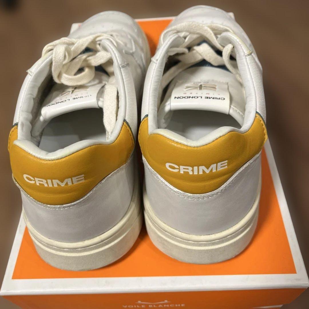 CRIME LONDON ホワイト/イエロースニーカー
