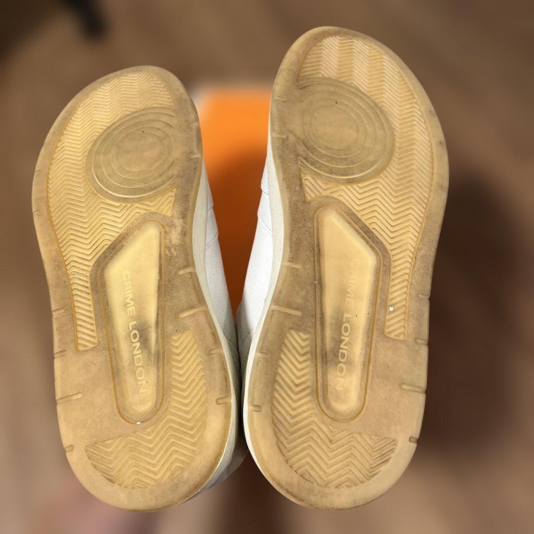 CRIME LONDON ホワイト/イエロースニーカー