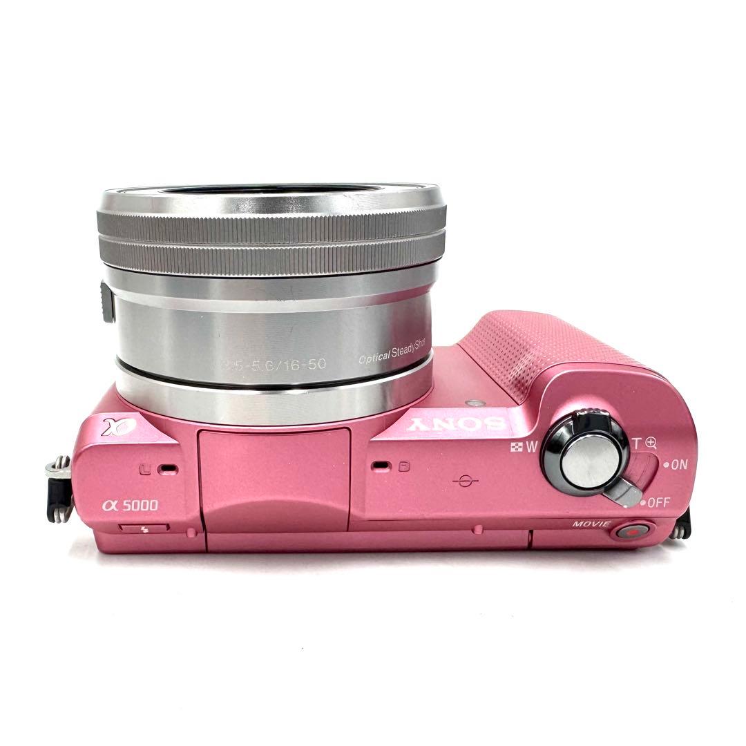 美品 Sony ソニー α5000 SELP1650 パワーズームキット ピンク