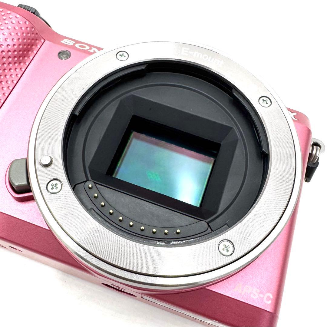 美品 Sony ソニー α5000 SELP1650 パワーズームキット ピンク