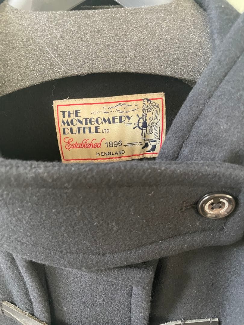 モンゴメリー イエナ別注 140sパイル ロングダッフルコート　黒