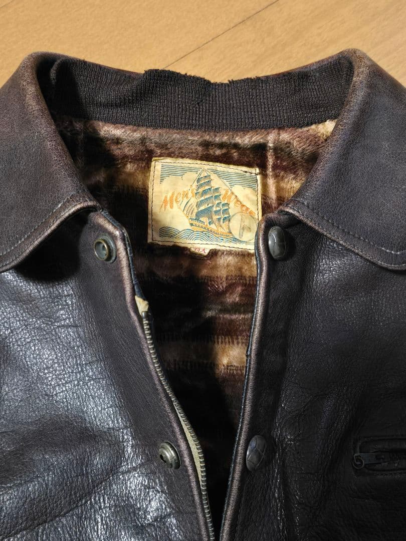 レ*ン様 60s国産ヴィンテージ.レザージャケット.ジャパン.日本製.M.茶色