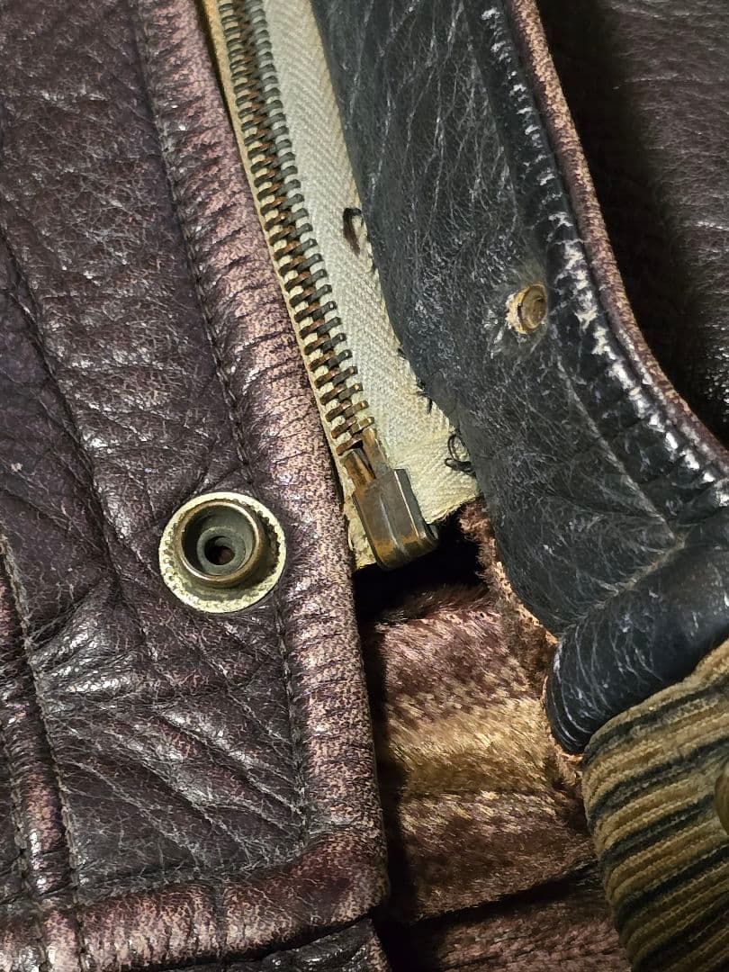 レ*ン様 60s国産ヴィンテージ.レザージャケット.ジャパン.日本製.M.茶色