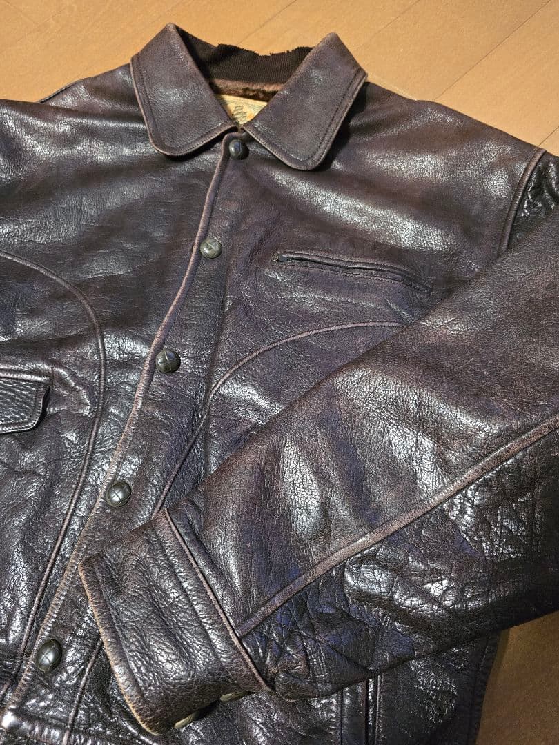 レ*ン様 60s国産ヴィンテージ.レザージャケット.ジャパン.日本製.M.茶色