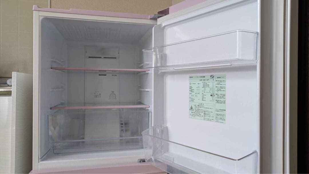 AQUA AQR-16E5 (KP) 冷蔵庫 ホワイト/ピンク