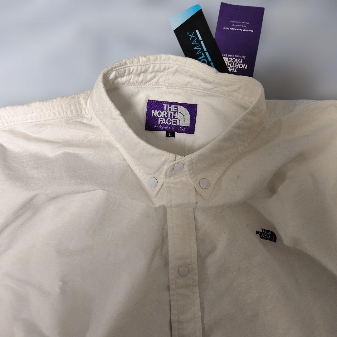 新品ノースフェイスパープルレーベルOX B.D.シャツ　Lサイズ白