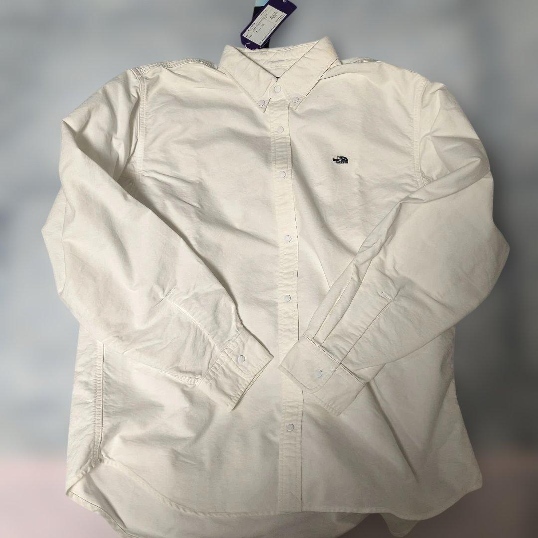 新品ノースフェイスパープルレーベルOX B.D.シャツ　Lサイズ白