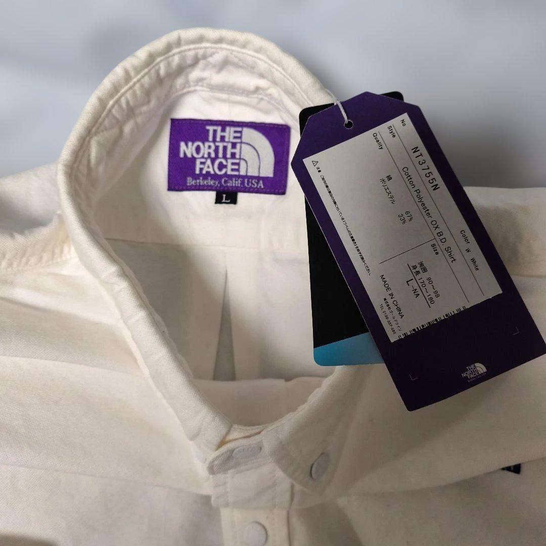 新品ノースフェイスパープルレーベルOX B.D.シャツ　Lサイズ白