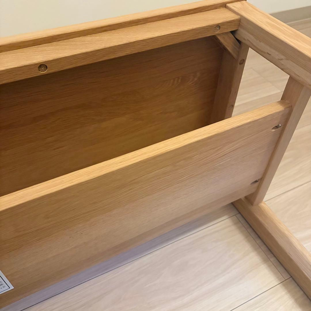 無印良品　木製ベンチ／板座／オーク材幅１００×奥行３７×高さ４４ｃｍローテーブル
