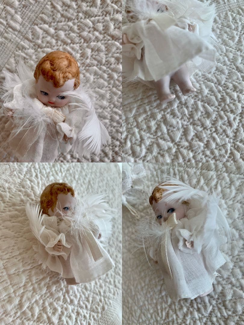 フランスビンテージ/アンティークパニエ＆スノーベビー＆Hertwigビスクドール