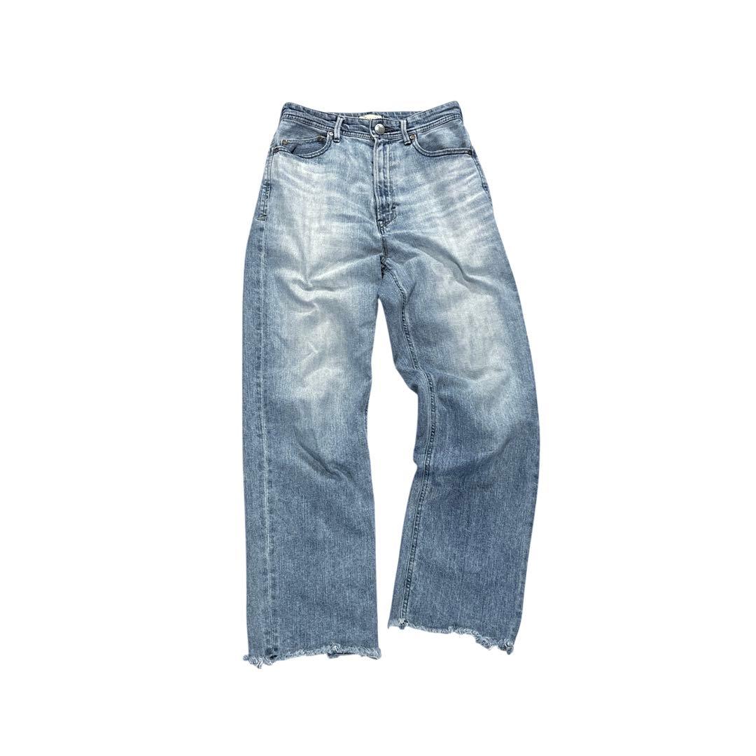 ヤヌーク　LEA カットオフ　デニムパンツ　ハイウエスト　25 ブルー