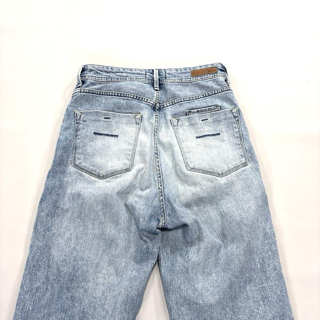 ヤヌーク　LEA カットオフ　デニムパンツ　ハイウエスト　25 ブルー