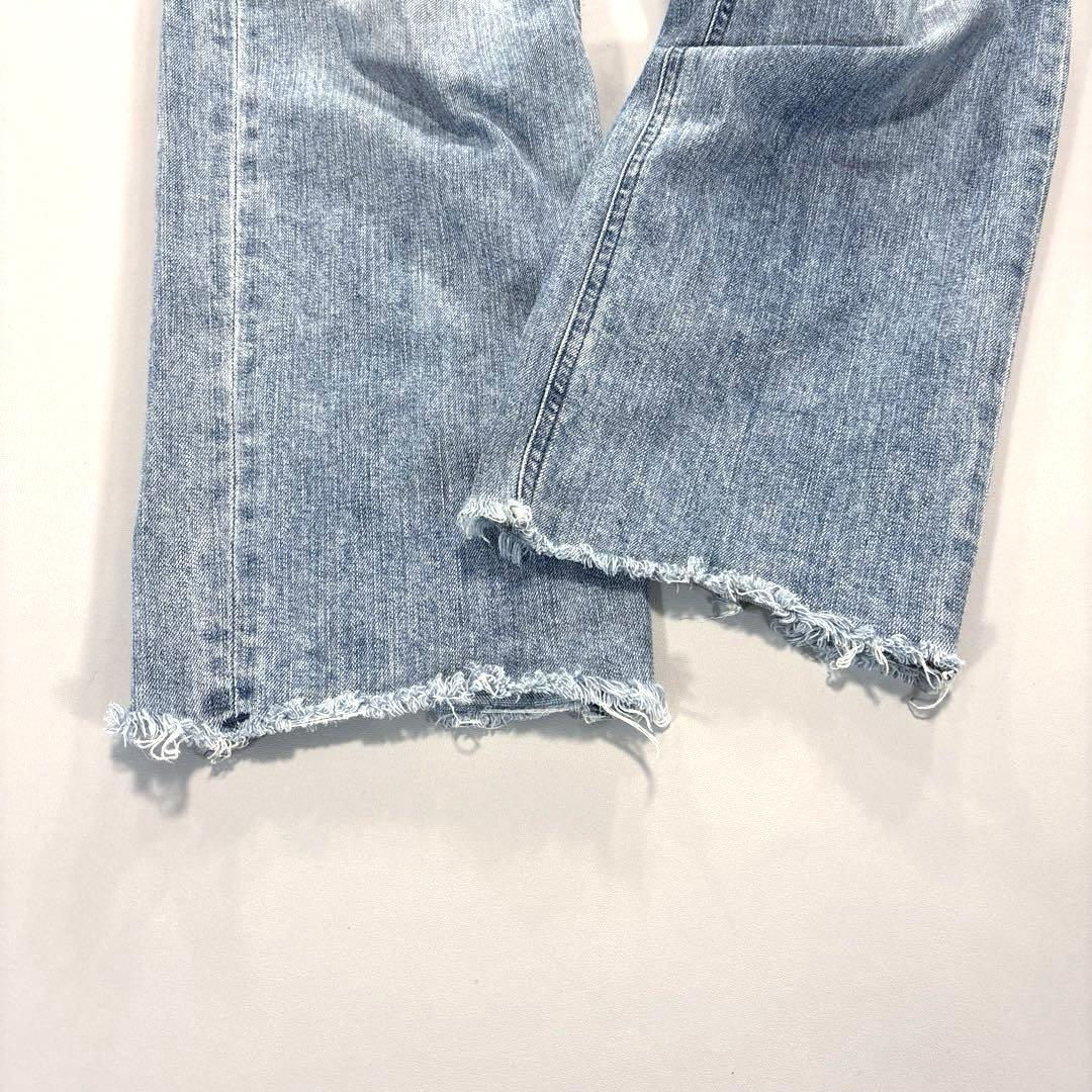 ヤヌーク　LEA カットオフ　デニムパンツ　ハイウエスト　25 ブルー