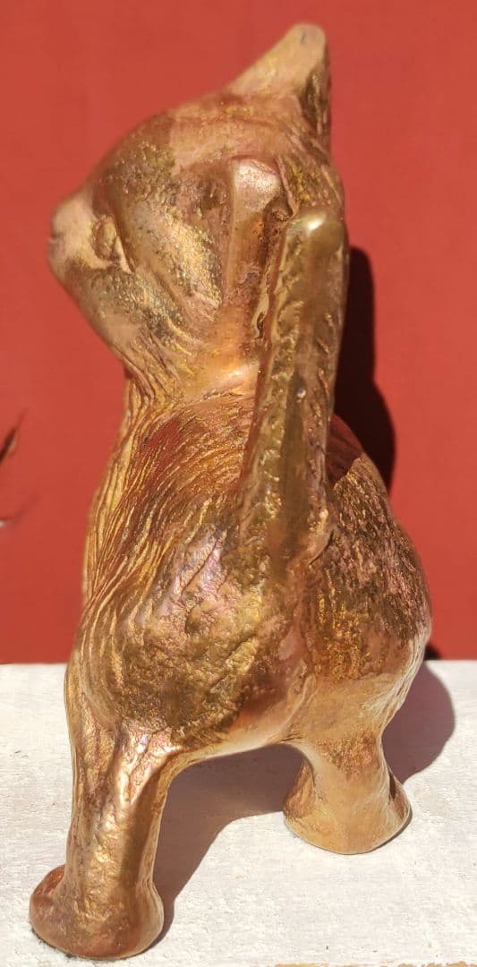 ブロンズ製の招き猫　フランスアンティーク