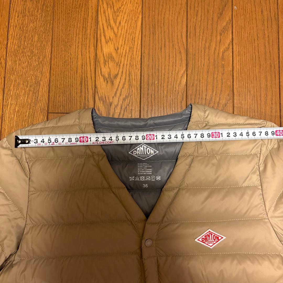 DANTON ダントン インナーダウン ロング ノーカラー　サイズ36