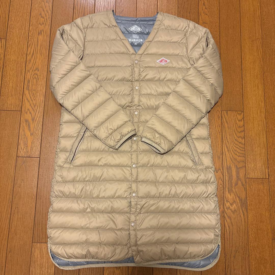 DANTON ダントン インナーダウン ロング ノーカラー　サイズ36