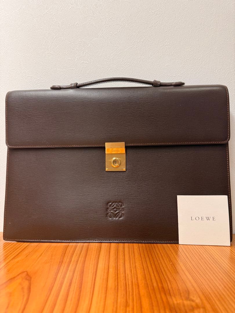 【極美品】LOEWE ロエベ アナグラム ビジネスバッグ ブリーフケースブラウン
