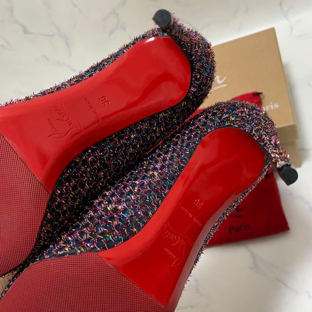 極美品　希少　クリスチャンルブタン　ラメ　レッドソール　23cm スパンコール