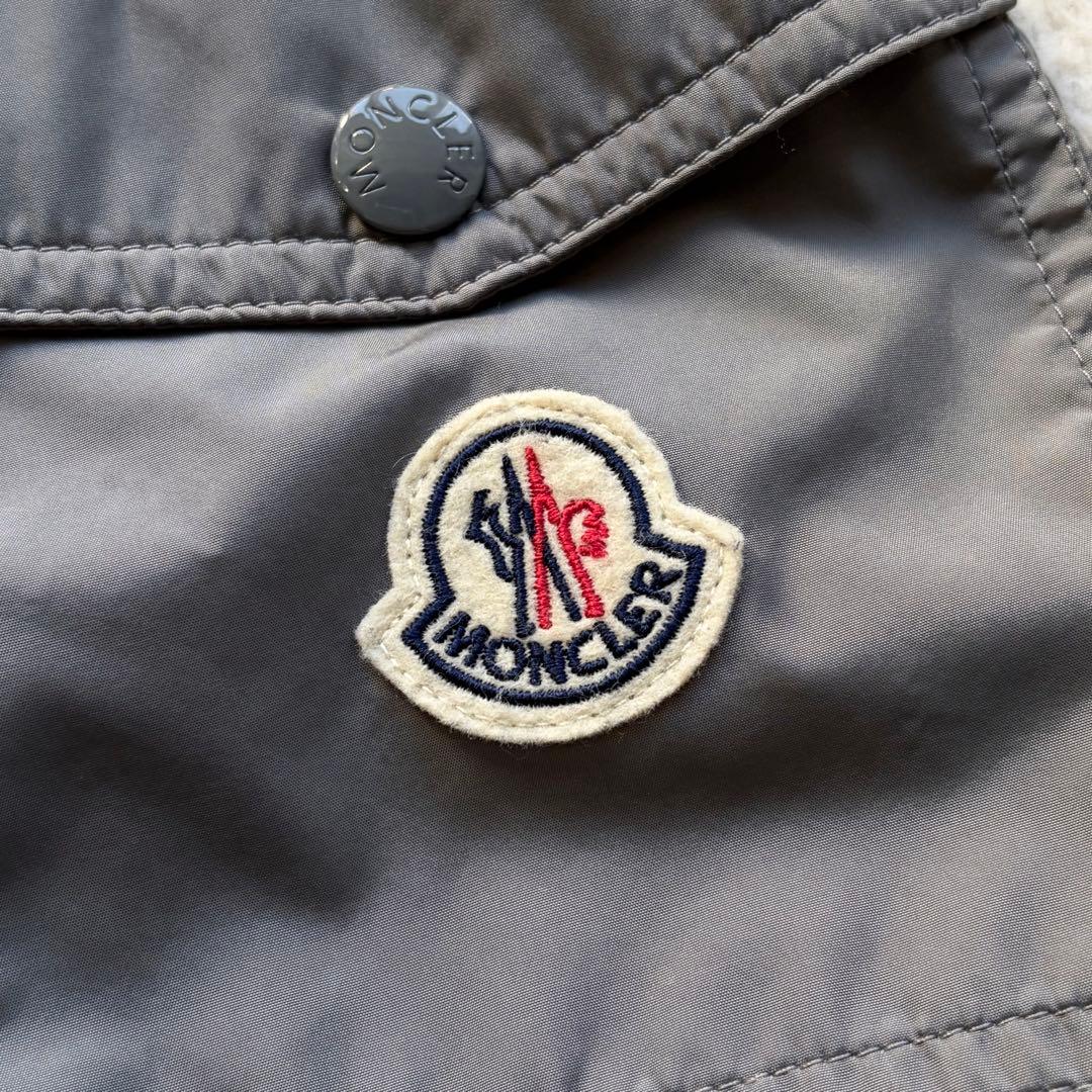 【美品】モンクレール ナイロンジャケット ロゴワッペン トリコロール グレー M