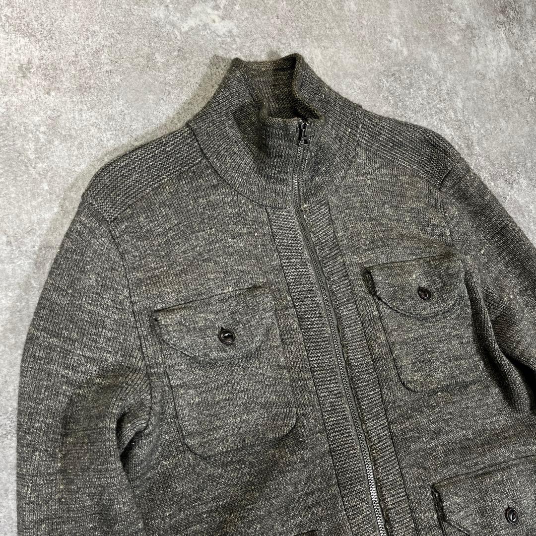 RRL ドライバーズニット　アルパカ　リネン　S グレー　ヴィンテージモデル