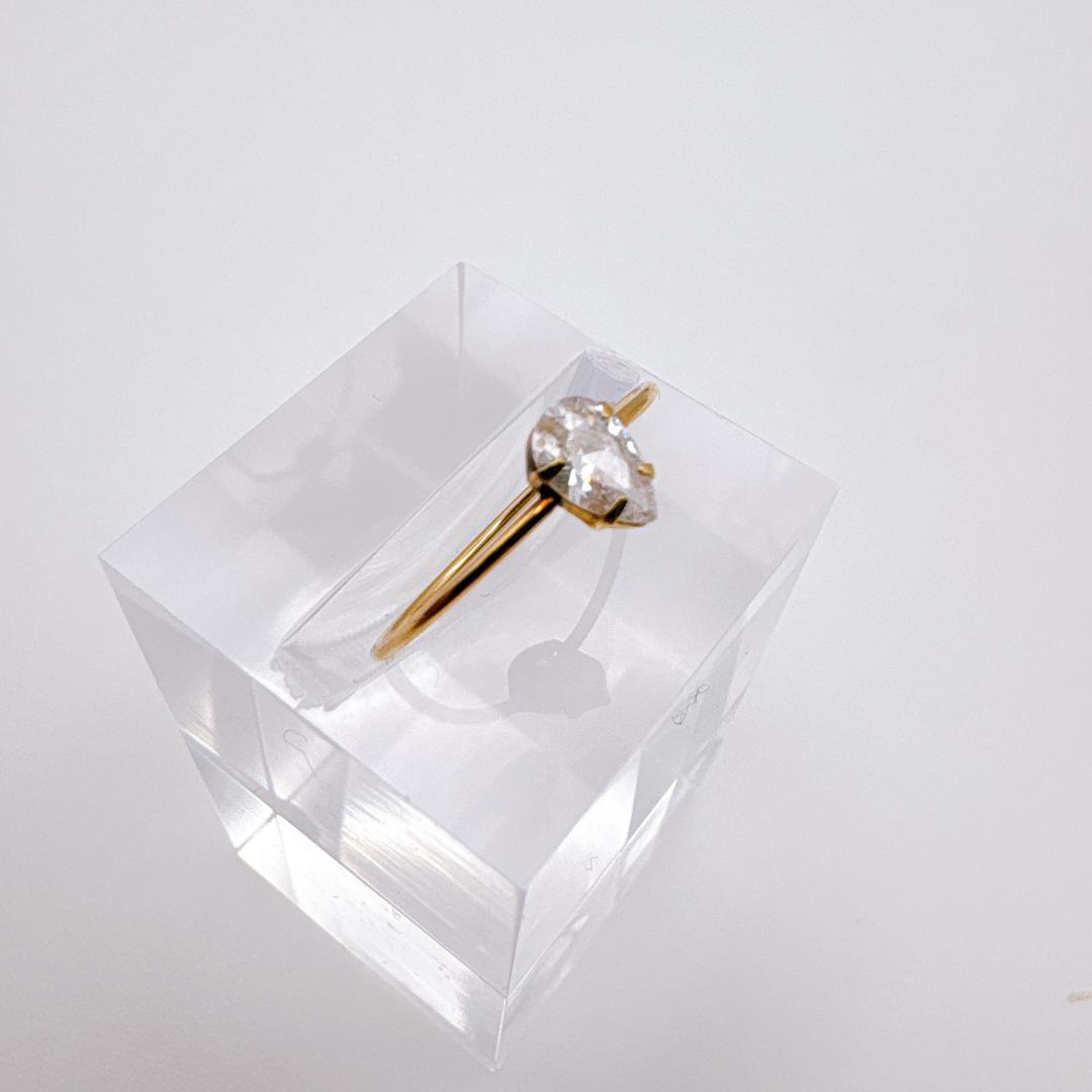 ル*ナ様 【agete】K10ゴールド 細身華奢シンプルティアドロップ 色石リン