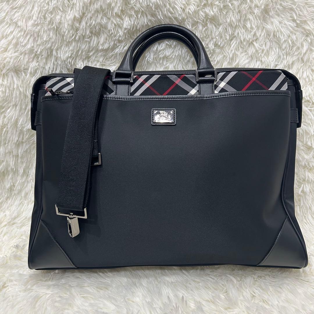 BURBERRY BLACKLABEL ビジネスバッグ ノバチェック 美品 黒